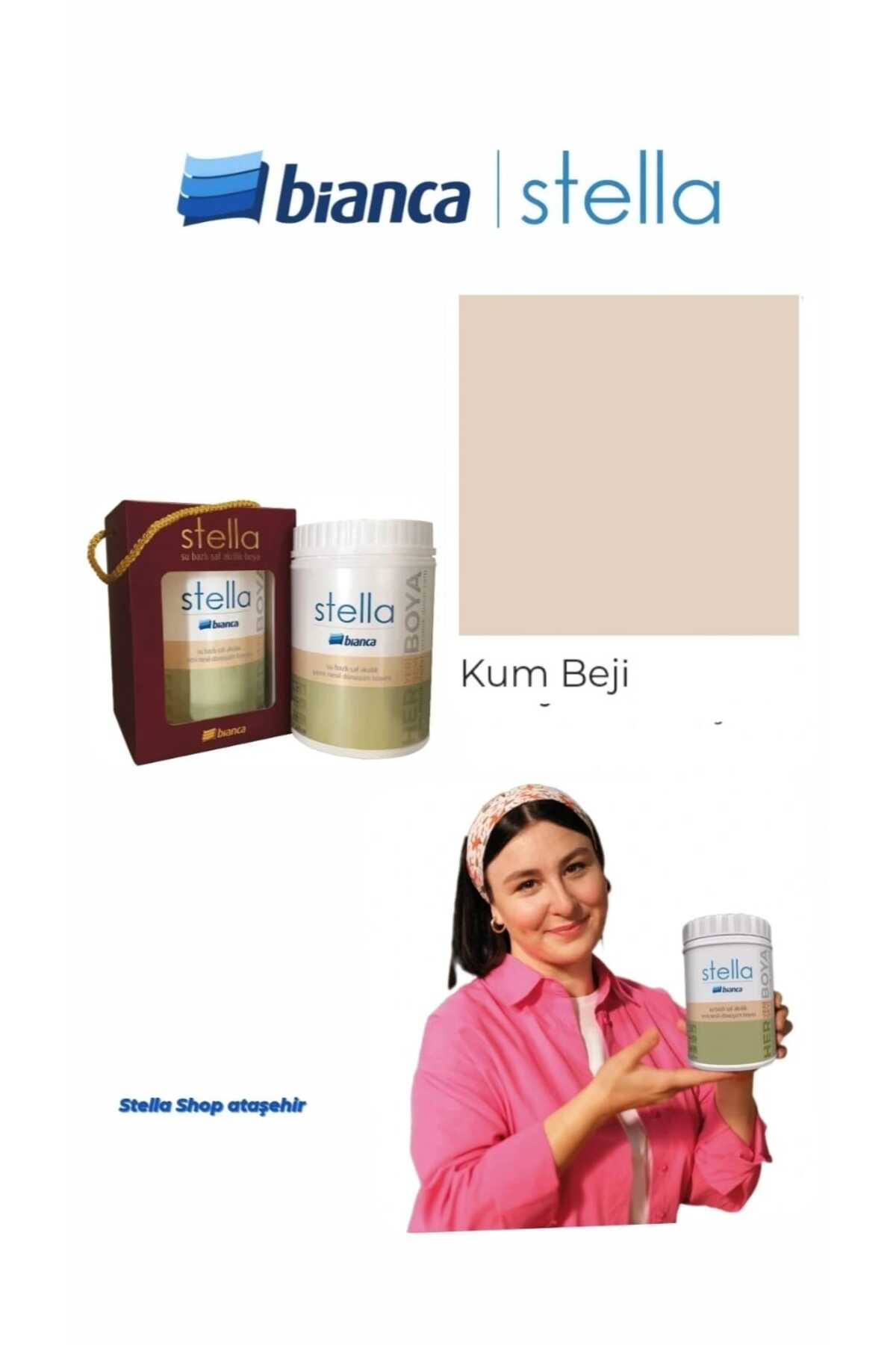 Stella Su Bazlı Saf Akrilik Boya 500ml - Kum Beji