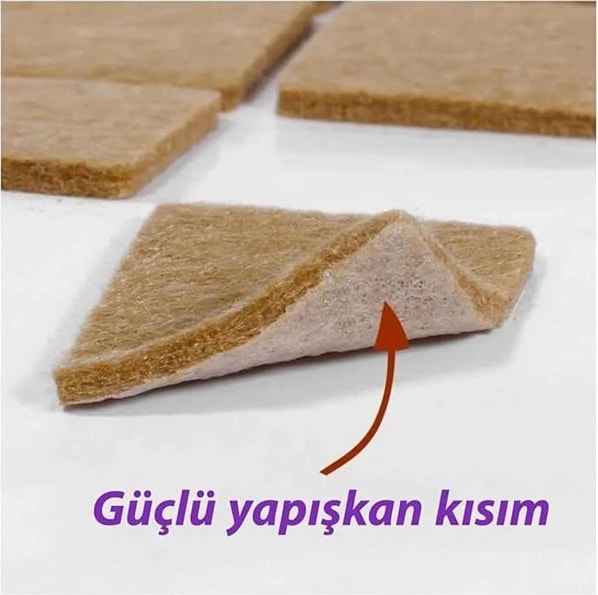 Mobilya Ayağı Koruyucu Keçe, 32 Adet 2,5 cm Kare Sandalye Ayağı Zemin Koruyucu Keçe Kare Şekil
