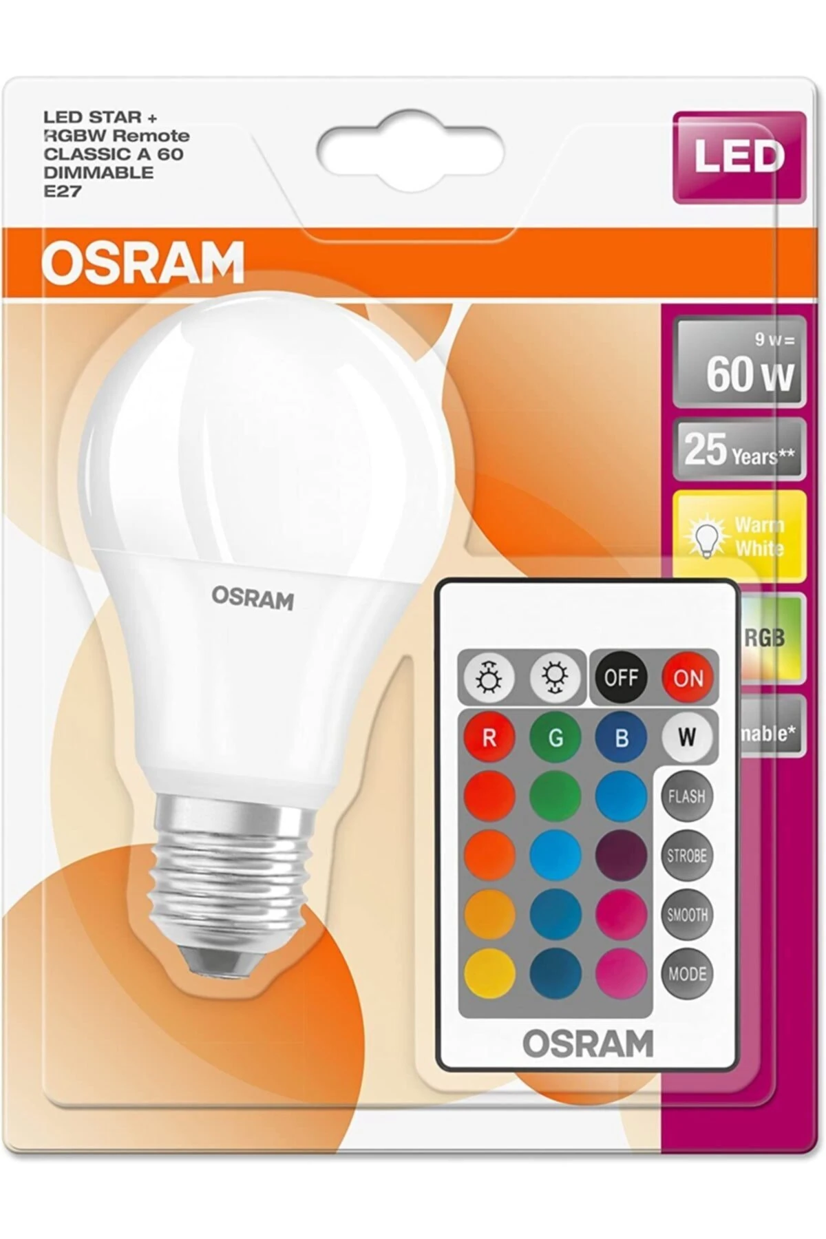 Led Uzaktan Kumandalı Renk Değiştiren 9w Beyaz Sarı Dim Edilebilir