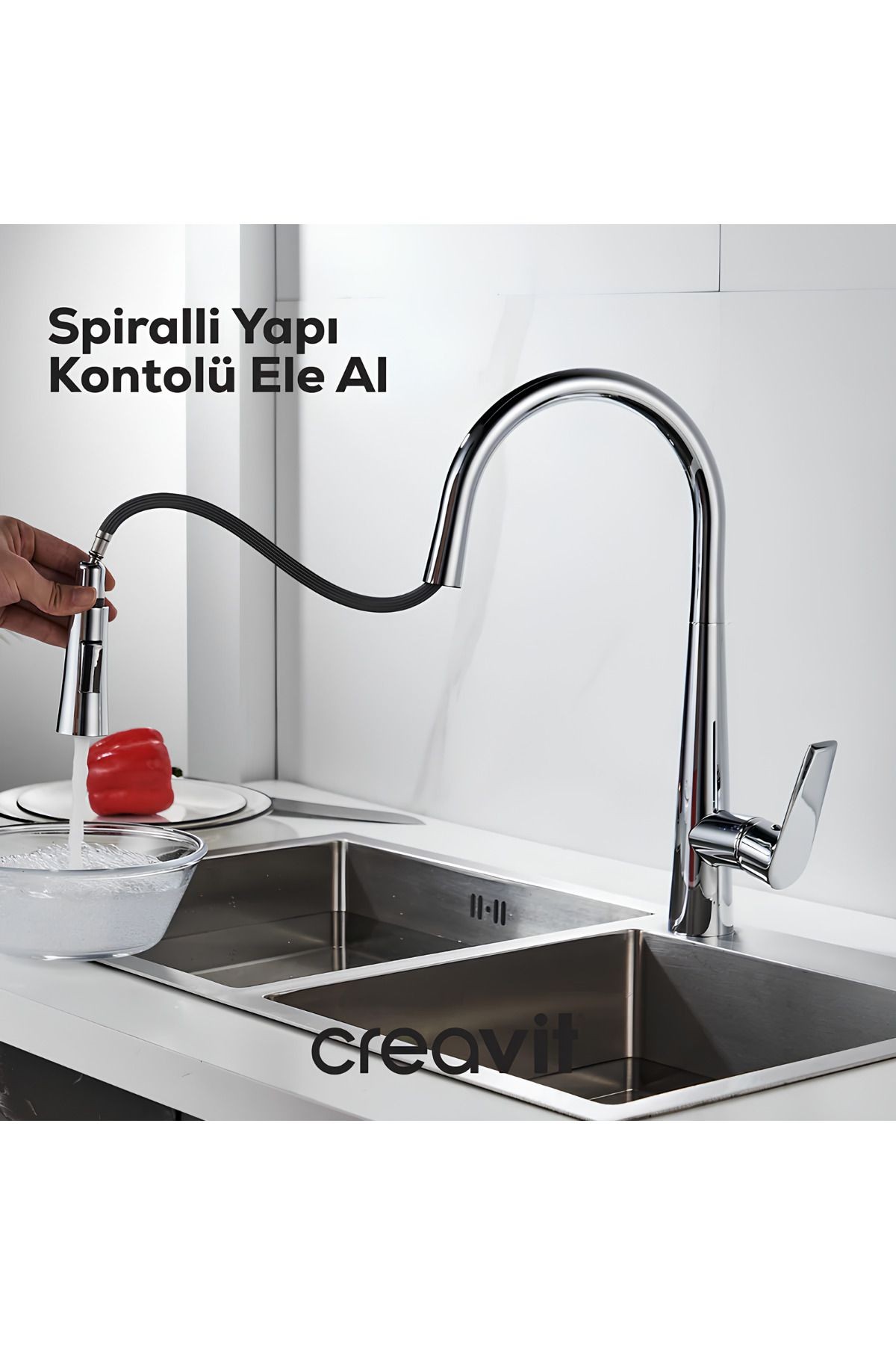 Spiralli Krom Mutfak Bataryası MF8858