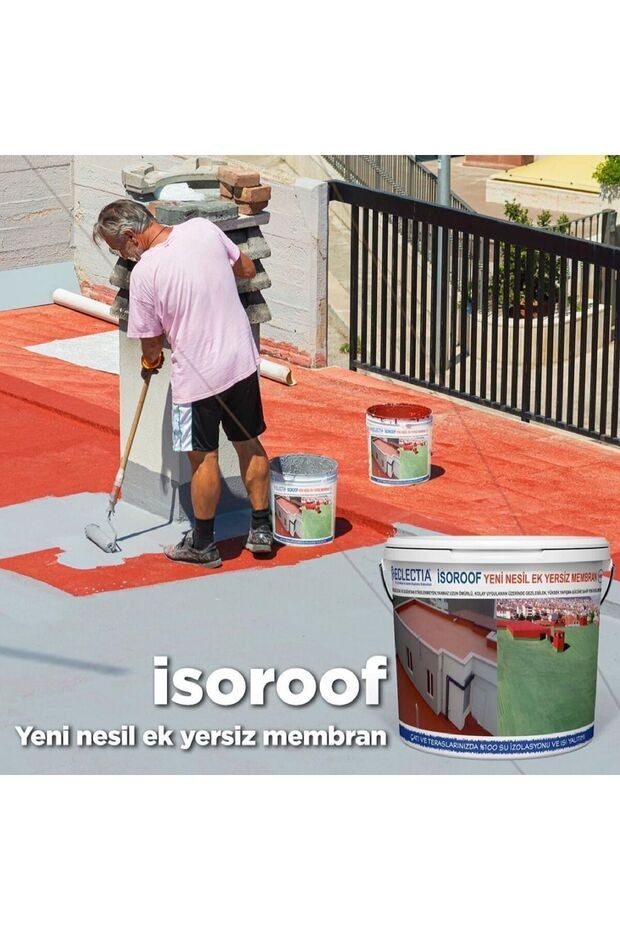 Isoroof Likit Çatı, Teras Son Kat, 18 Kg - Kırmızı