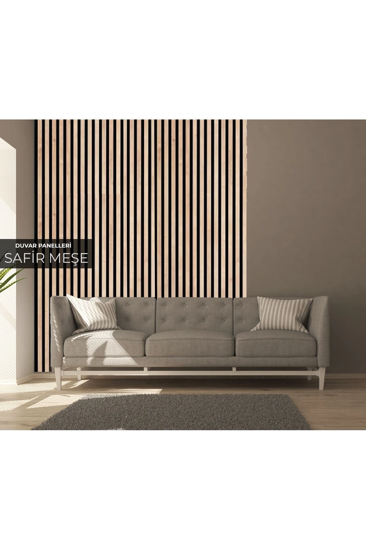 240 cm 12 Adet Kendinden Yapışkanlı Ahşap Çıta  Safir Meşe