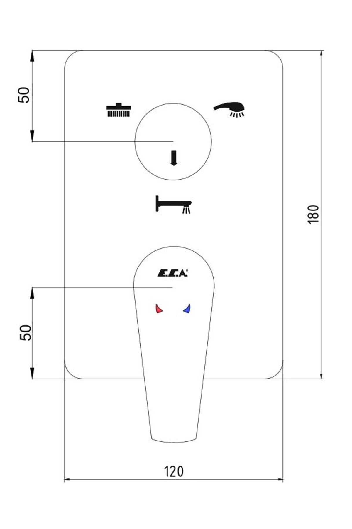 Niobe Ankastre Banyo Bataryası 2 Parça Set / 3 Yollu (102167313-K+102166301)