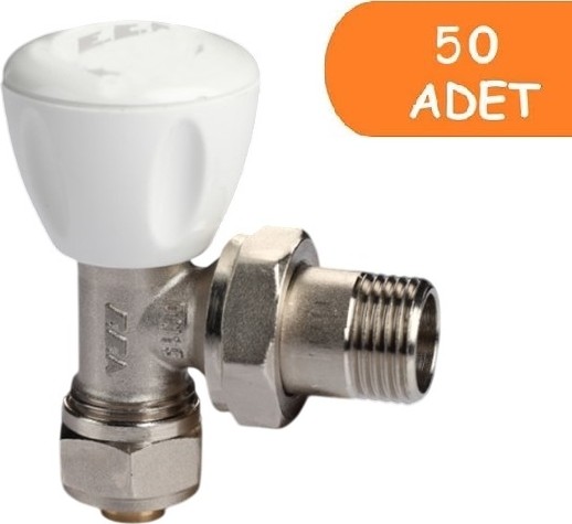 50 Adet Eca Rv3 1/2 Köşe Radyatör Valfi Pex Petek Havlupan Vanası 602120721