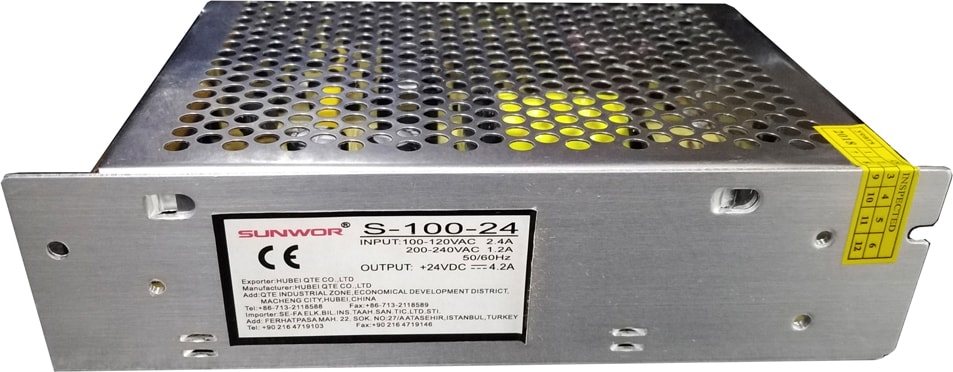 24 Volt  100 Watt 4,2 Amper Smps Metal Kasa Adaptör 24V
