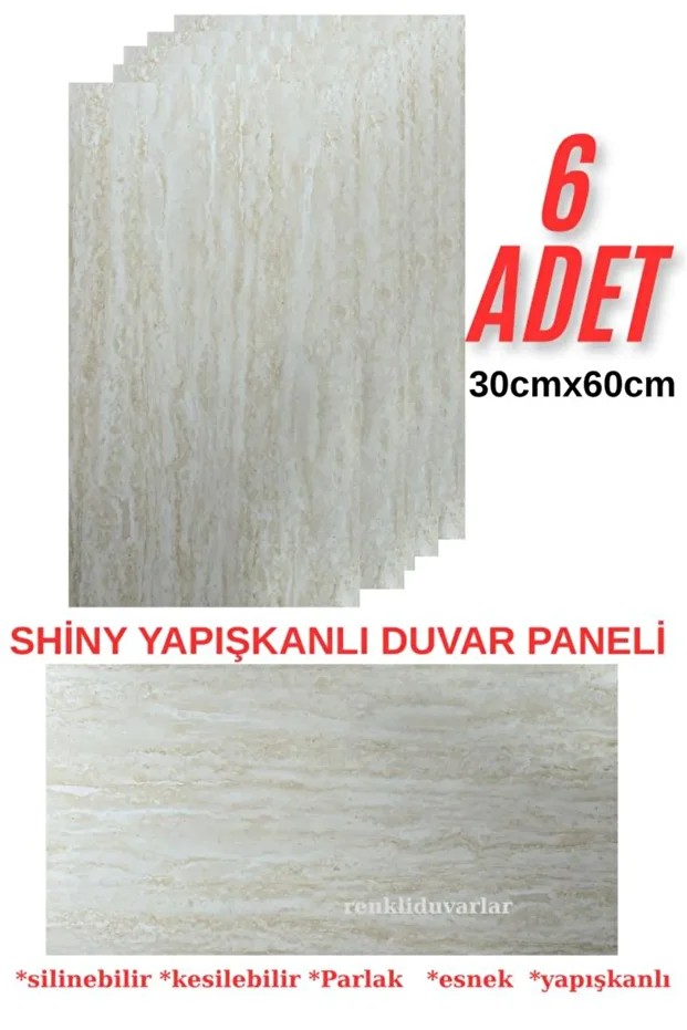 6 Adet 60cmx30cm Hasır Desenli Yapışkanlı Karavan Banyo Wc Duvar Kaplama Paneli Kağıdı BS1741