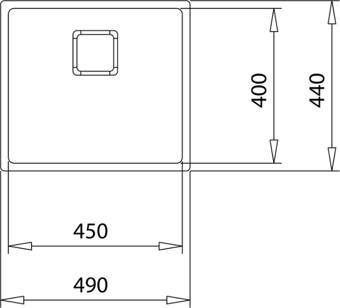 Flexlinea Tezgahaltı Paslanmaz Çelik Mutfak Evyesi 45 x 40 cm