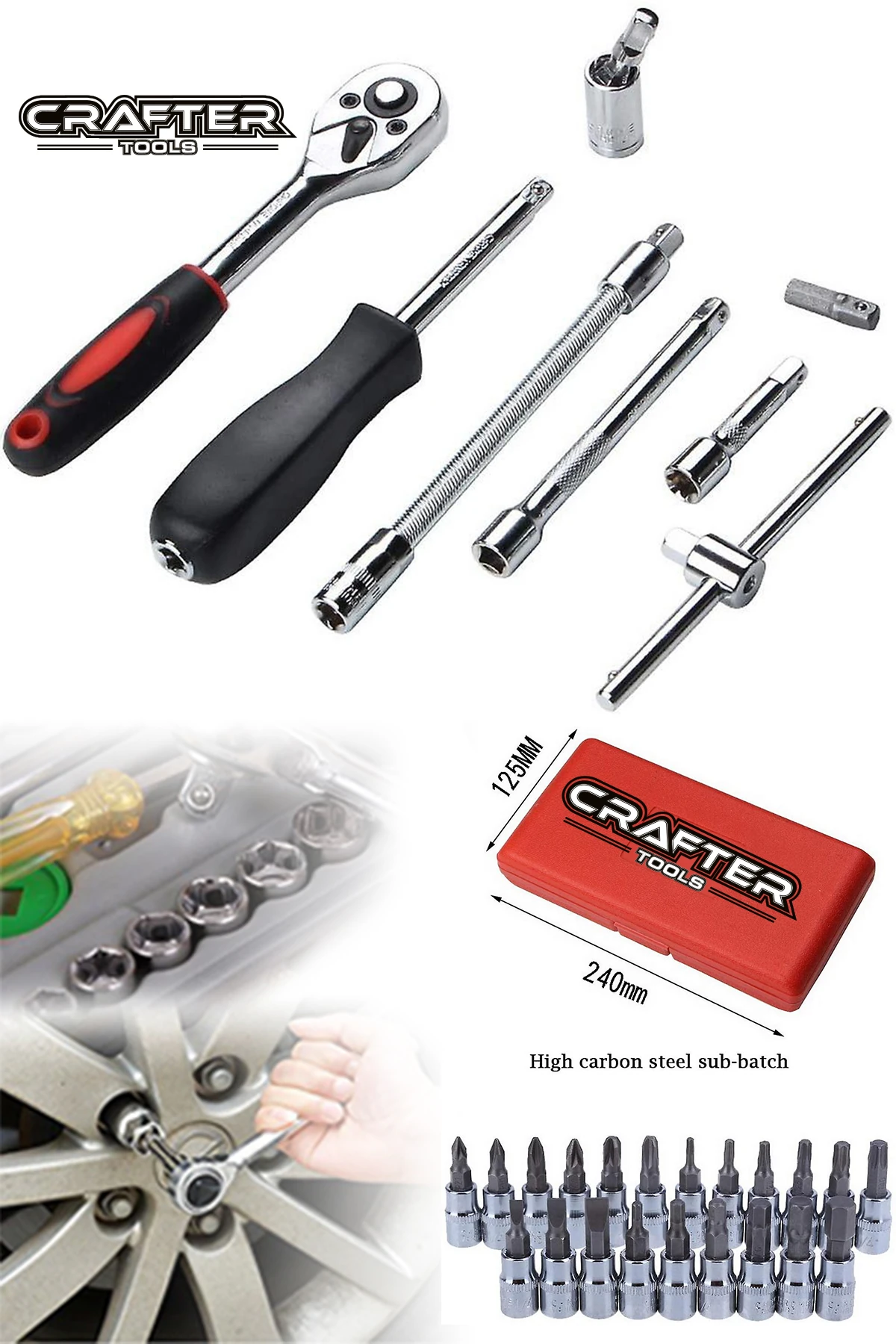 tools Alman 46 Parça 1/4 Küçük Lokma Takımı Seti