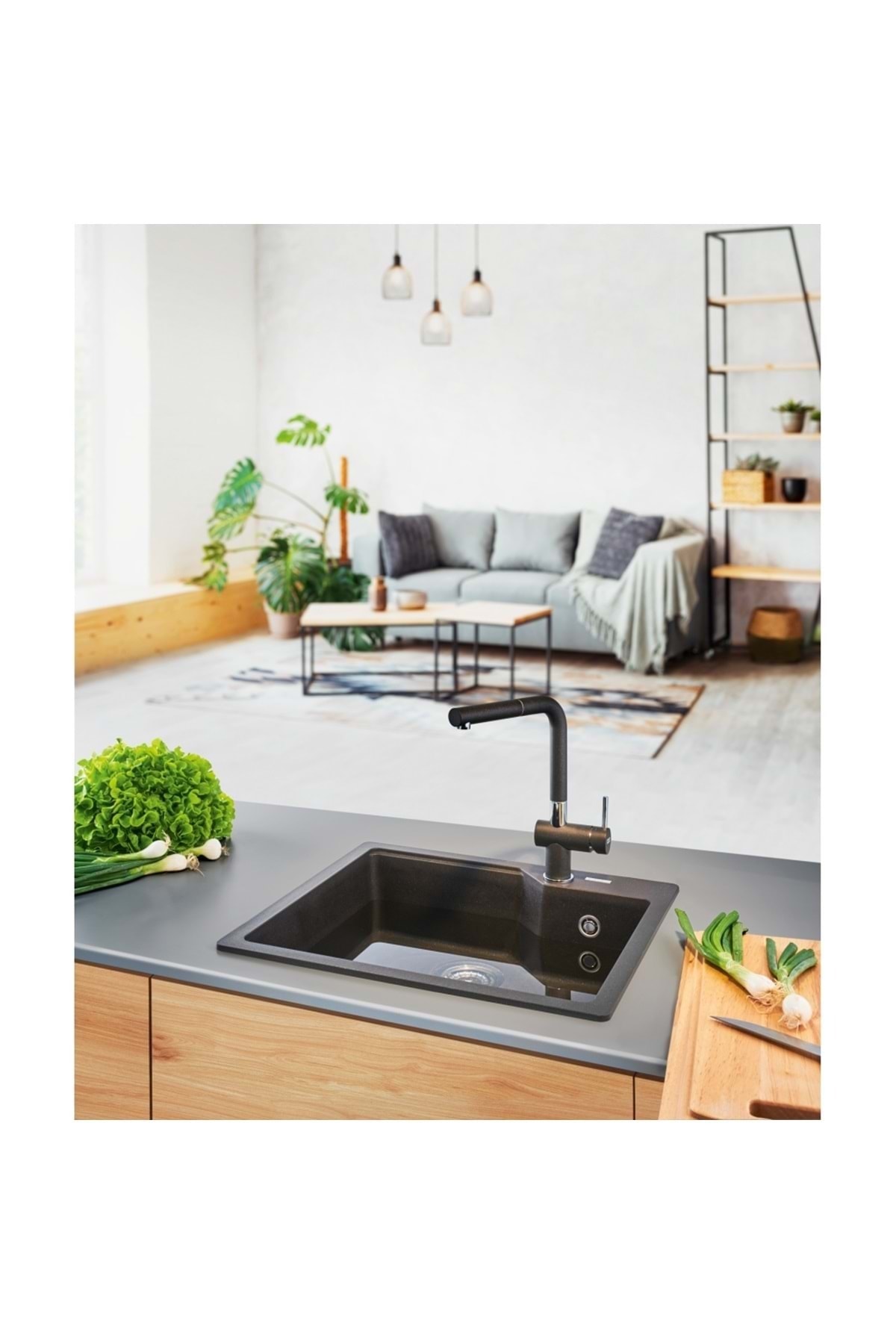 114.0686.793- Urban Ubg 610-56 Nero Granit Eviye