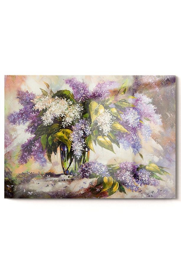 Vazo Ve Çiçek Temalı | Çiçek Temalı Cam Tablo | 50x70 Cm