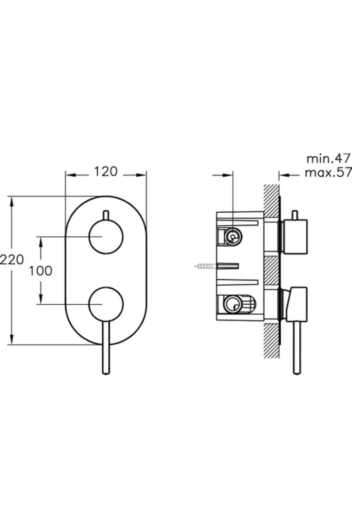 Minimax S A49273 Ankastre Duş Seti, Krom