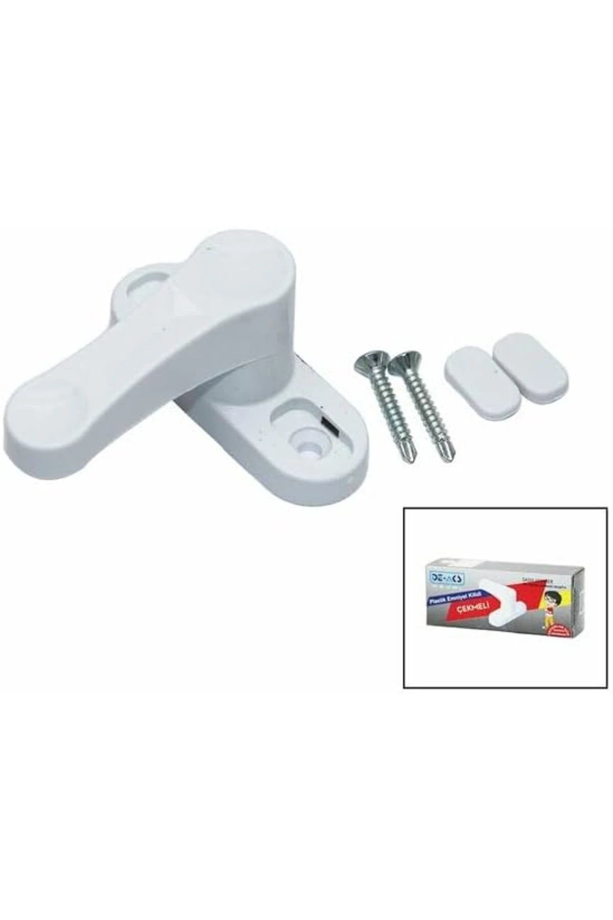5 Adet Kapı Pencere Hırsız Çocuk Emniyet Kilidi Mandalı Pvc Çekmeli 360 Derece Dönebilir 1155328