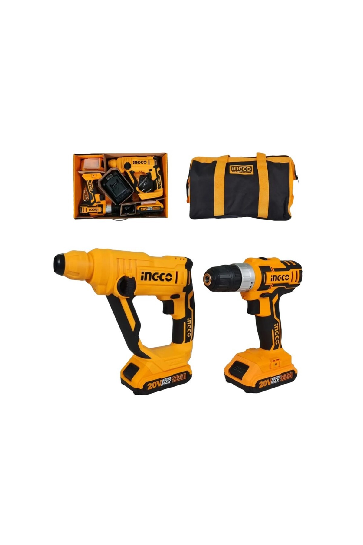 İNGCO CKLI 2008 Matkap-Kırıcı Delici Set 2li 20V