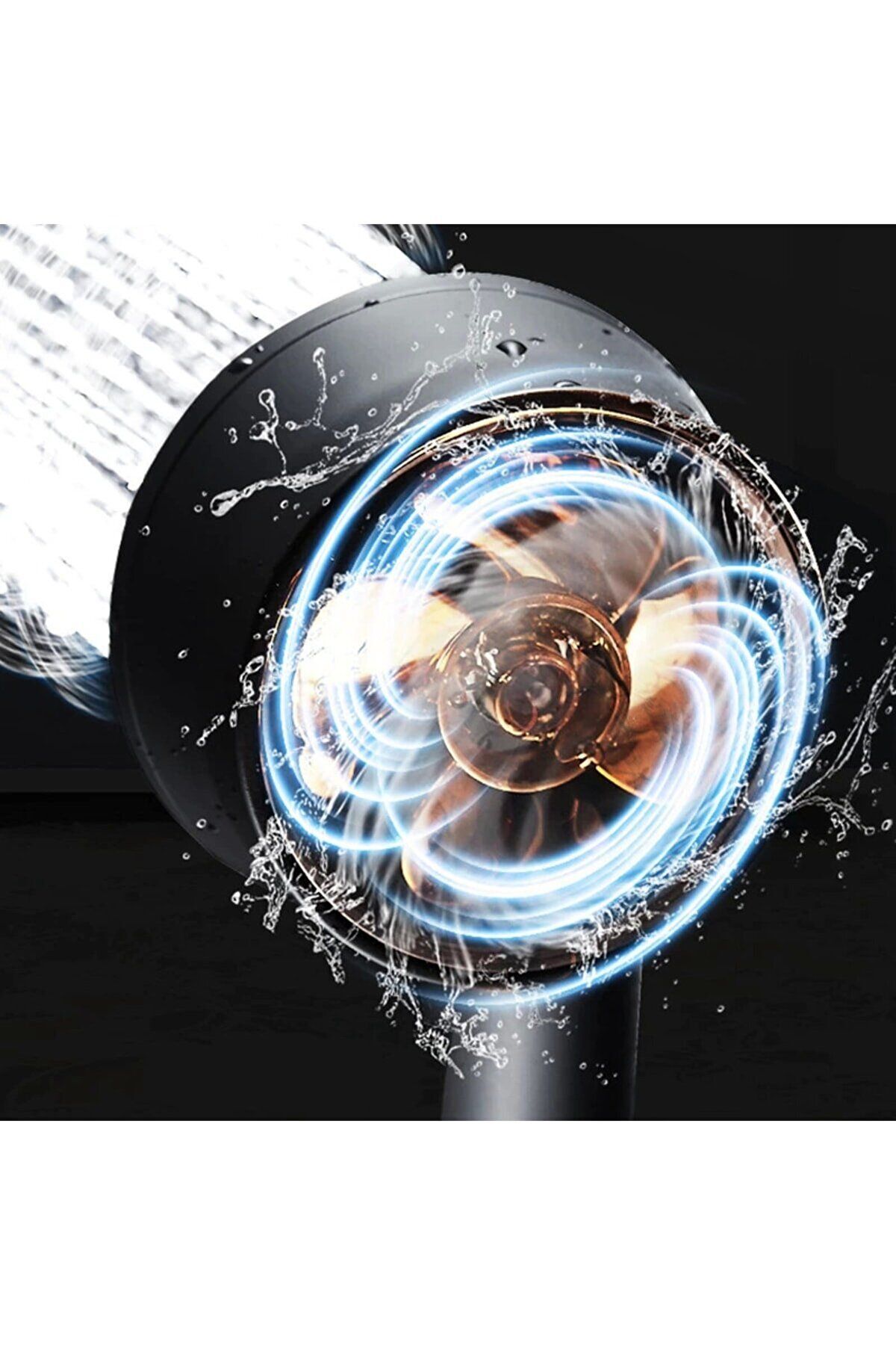 Turbo Pervaneli 5 Fonksiyonlu Duş Başlığı Krom Duş Hortumu 150 Cm Ve Mafsal Set