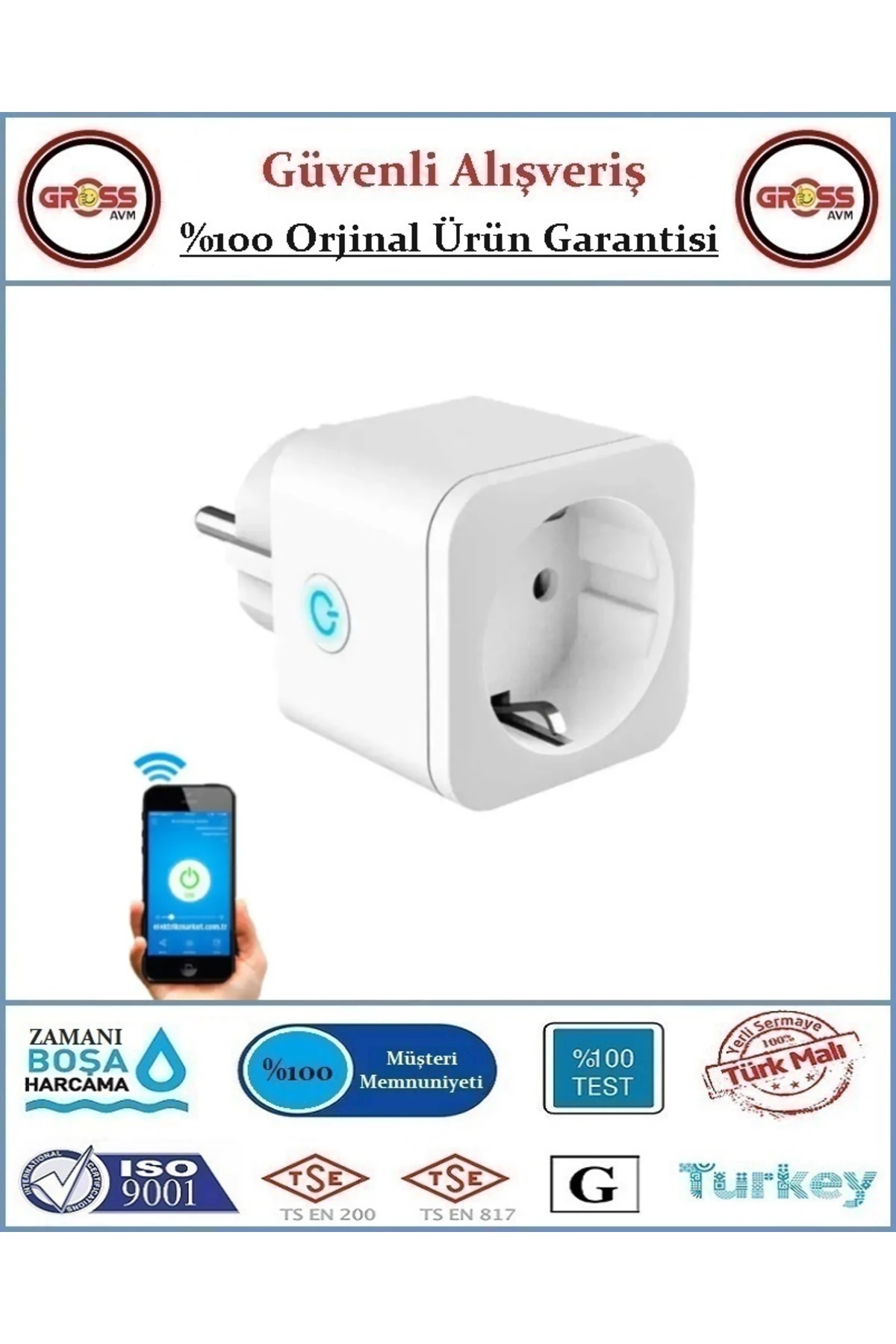 Wi-Fi Uzaktan Kumandalı Akıllı Priz - Orjinal Ürün