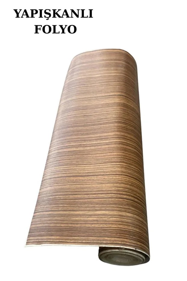 45cm x 10 Metre 1 Adet Rulo Folyo Yapışkanlı Meşe Renk Ahşap Mutfak Duvar Kaplama Folyosu Kağıdı