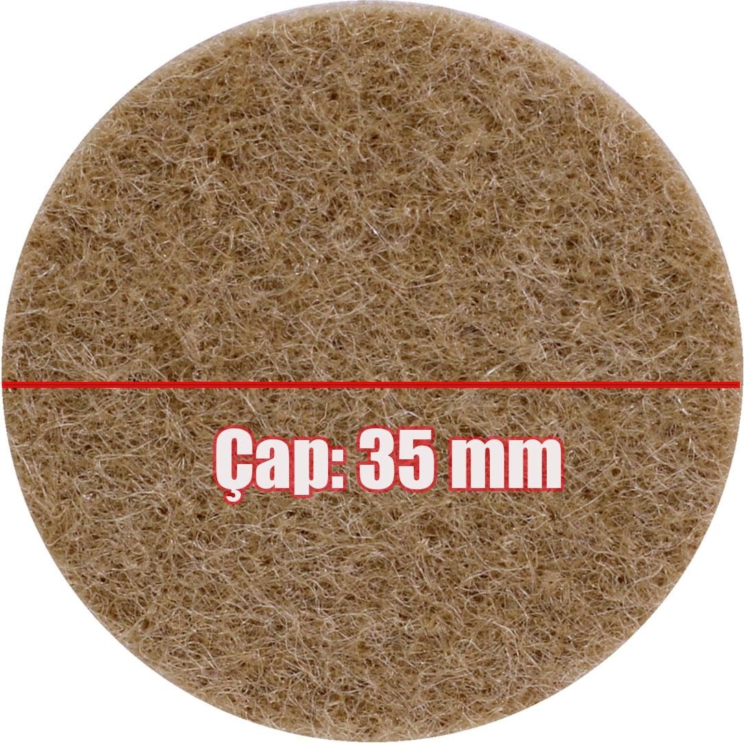Yapışkanlı Mobilya Masa Sandalye Parke Zemin Ayak Koruyucu Kaydırmaz Keçesi 35 Mm (18'Lİ PAKET)