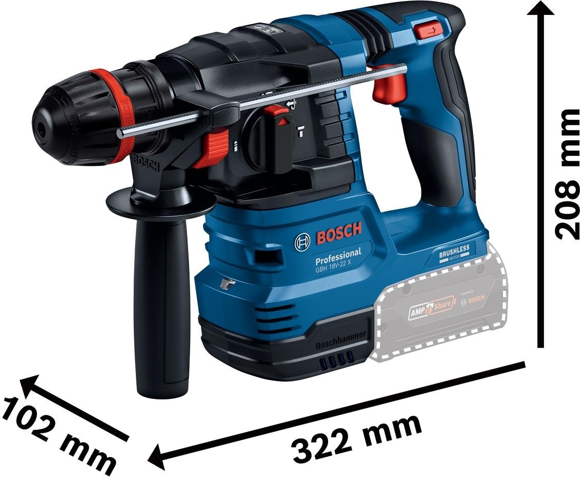 BOSCH Gbh 18V-22 x Akülü Kırıcı Delici 2X4.0AH