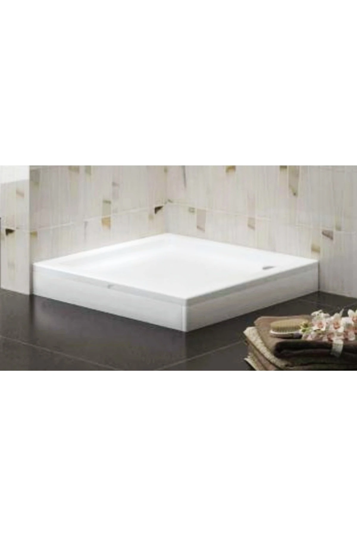 80 X 80 Duşakabin Tekneli Siyah Çizgili Karolaj Desen