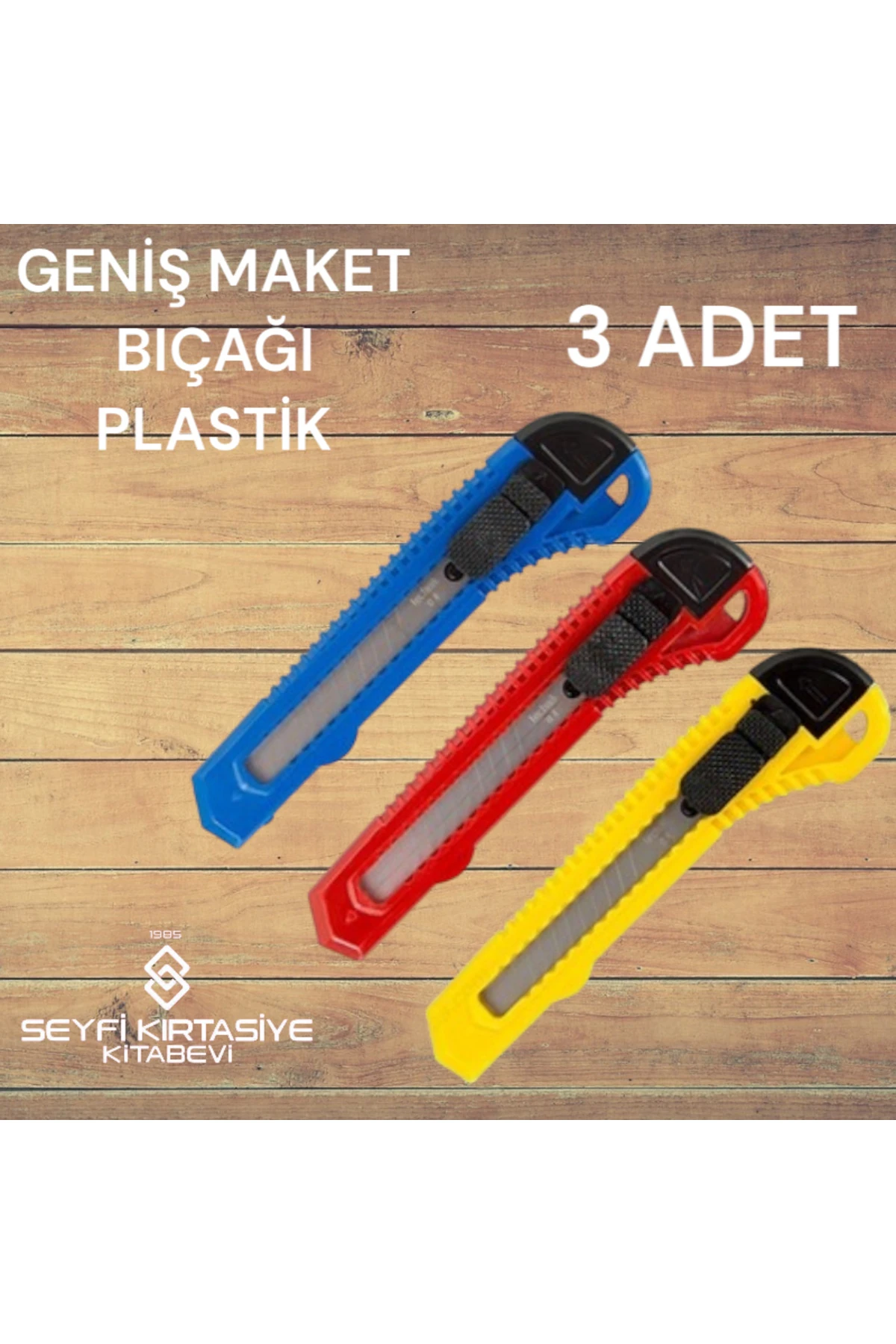 MAKET BIÇAĞI GENİŞ PLASTİK 3 ADET KARMA RENK YOLLANMAKTADIR