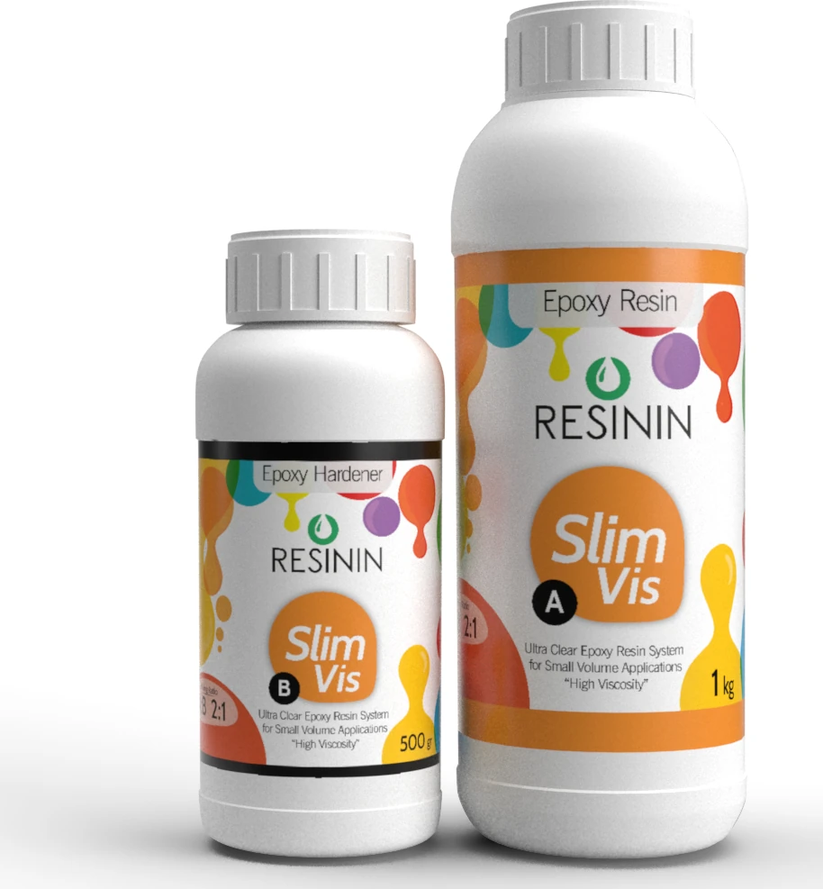 Slim Vis 1500 Gr A+B Yoğun Kıvamlı Şeffaf Epoksi Reçine (1 Kg Reçine + 500 Gr Sertleştirici)