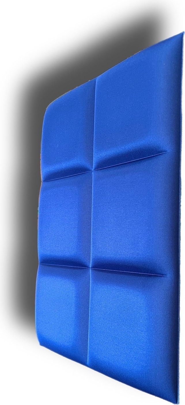 Akustik 3D Dolgulu Parlak Yüzeyli Mavi Panel 50X33CM Kalınlık 30MM
