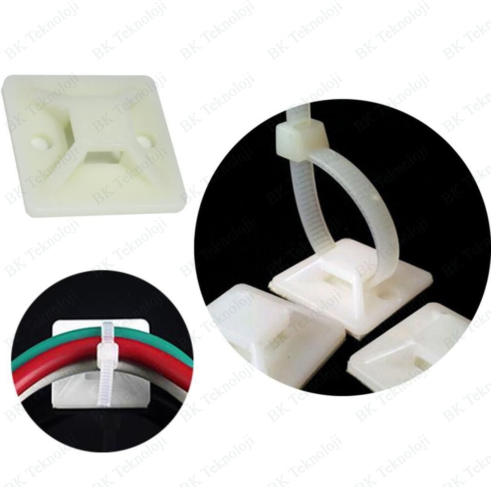 10 Adet 20X20 mm Yapışkanlı Kare Kroşe