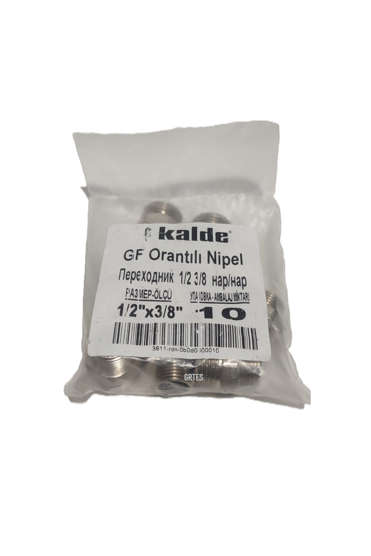 (10'lu Paket) 1/2" x 3/8" Sarı/Krom Orantılı Nipel - Proportional Nipple