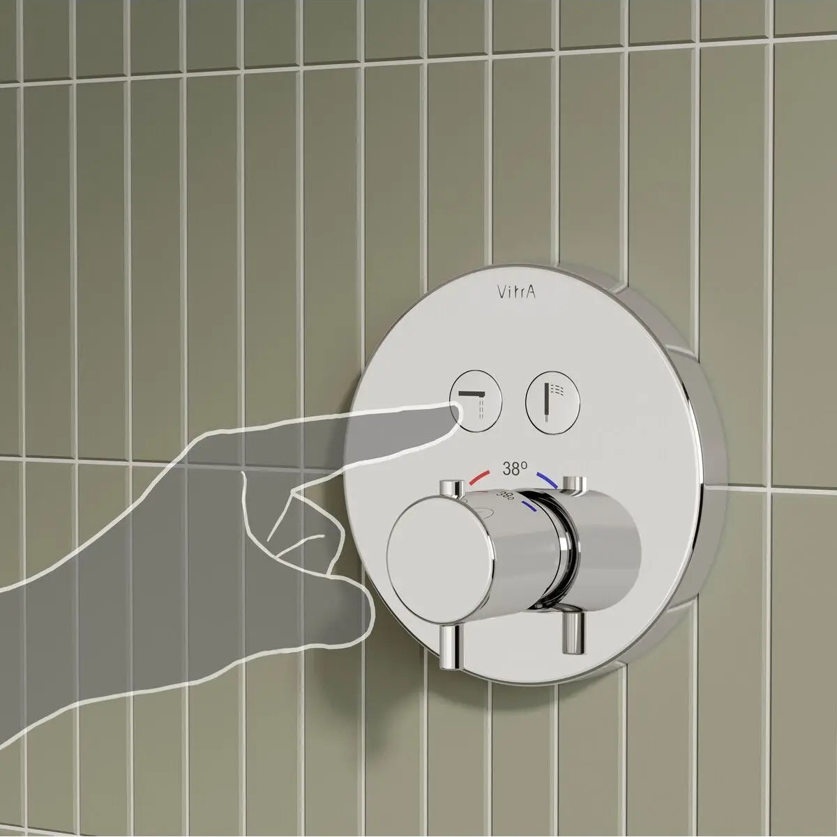 Aquaheat A42718 Ankastre Termostatik Banyo Bataryası, Sıva Üstü Grubu, Krom