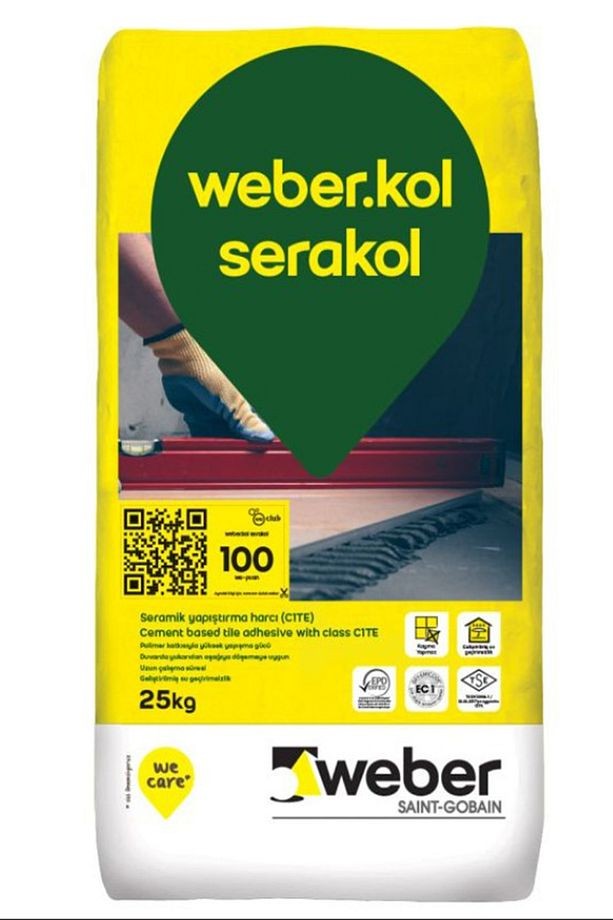 Kol Serakol Seramik Yapıştırma Harcı Gri 25 Kg