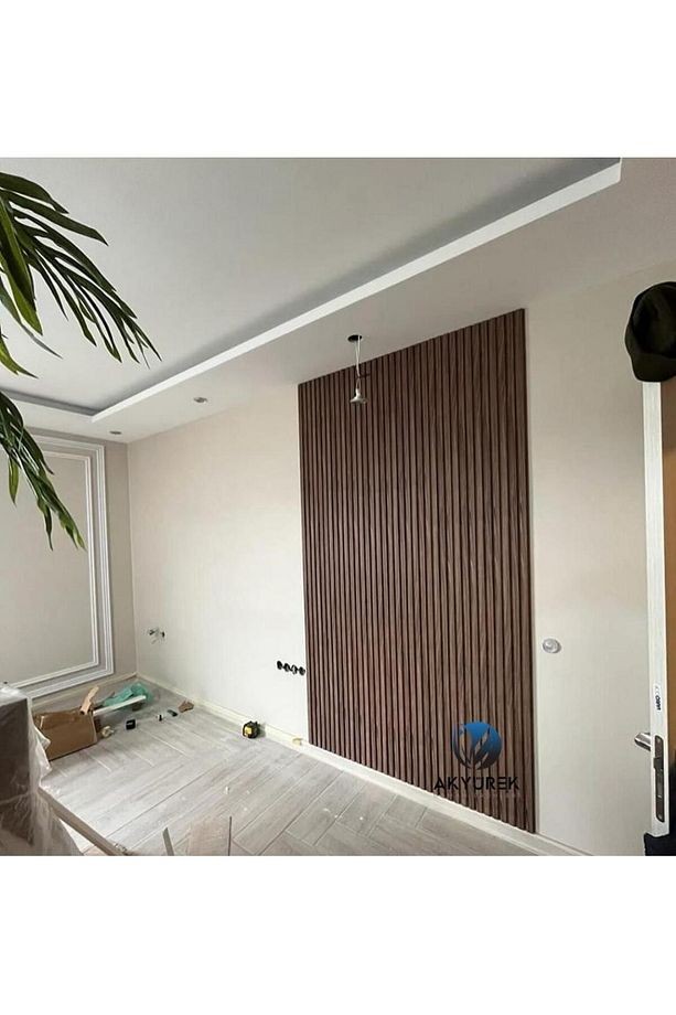 Akyürek Lb 3771 Model Açık Ceviz Renk Dekor Profil Duvar Kaplama Panel Lambri