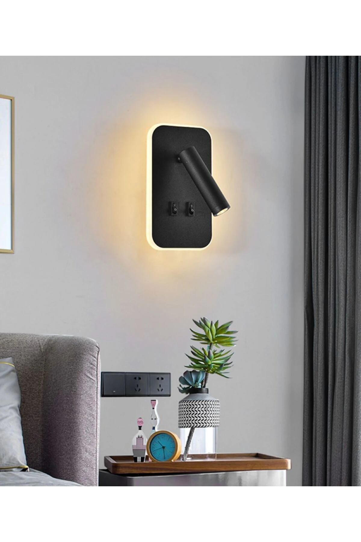 Cata Tuvalu Ev-yatak-oturma-çalışma-okuma Odası Aydınlatma Iki Anahtarı Ile Led Duvar Lamba Aplik