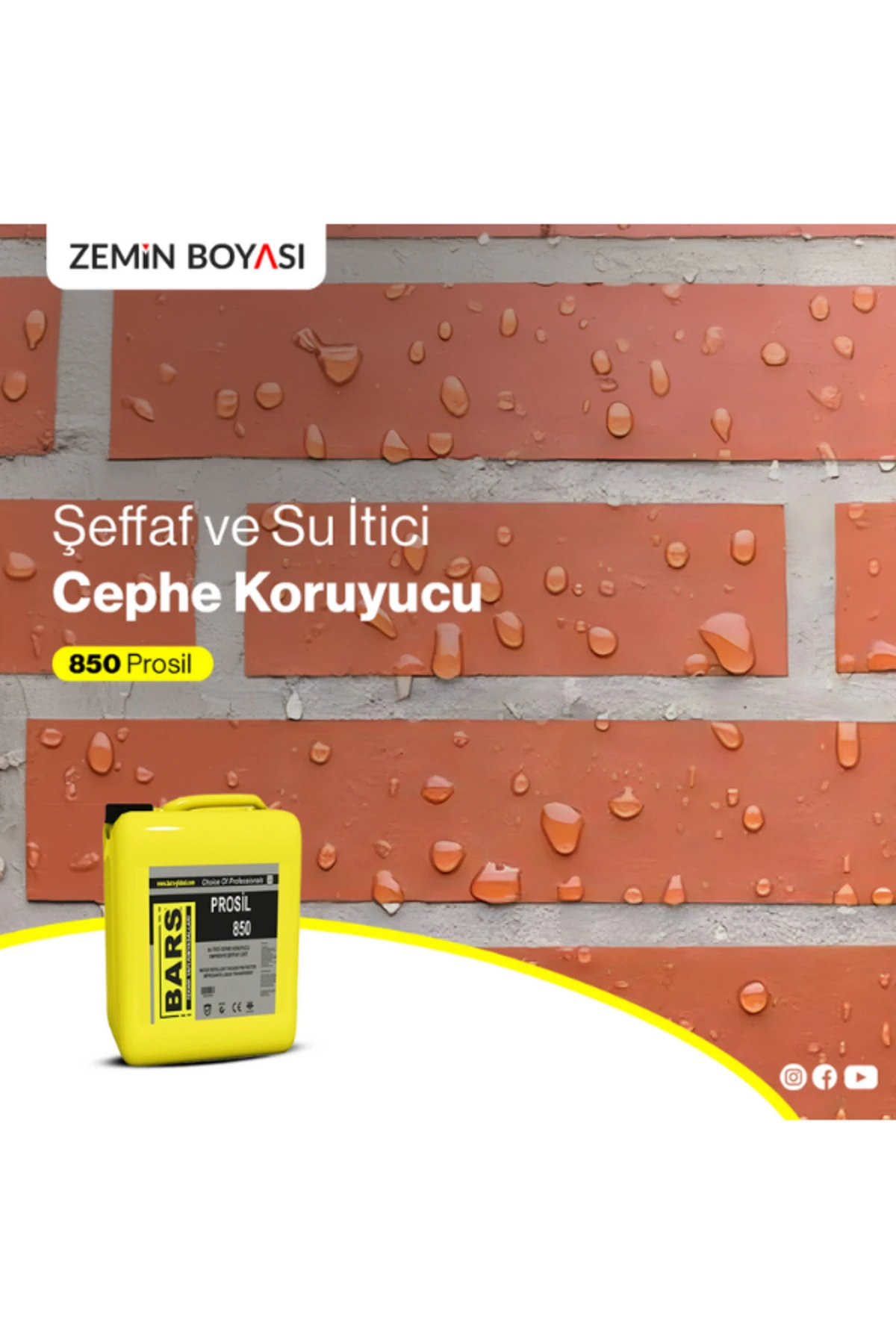 ŞEFFAF SU İTİCİ ZEMİN VE CEPHE KORUYUCU - TAŞ, TUĞLA, BETON VB.