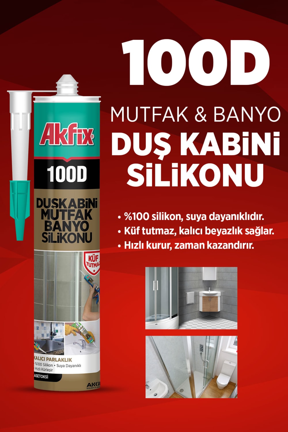 100D Duşakabin Silikonu 280ML Şeffaf