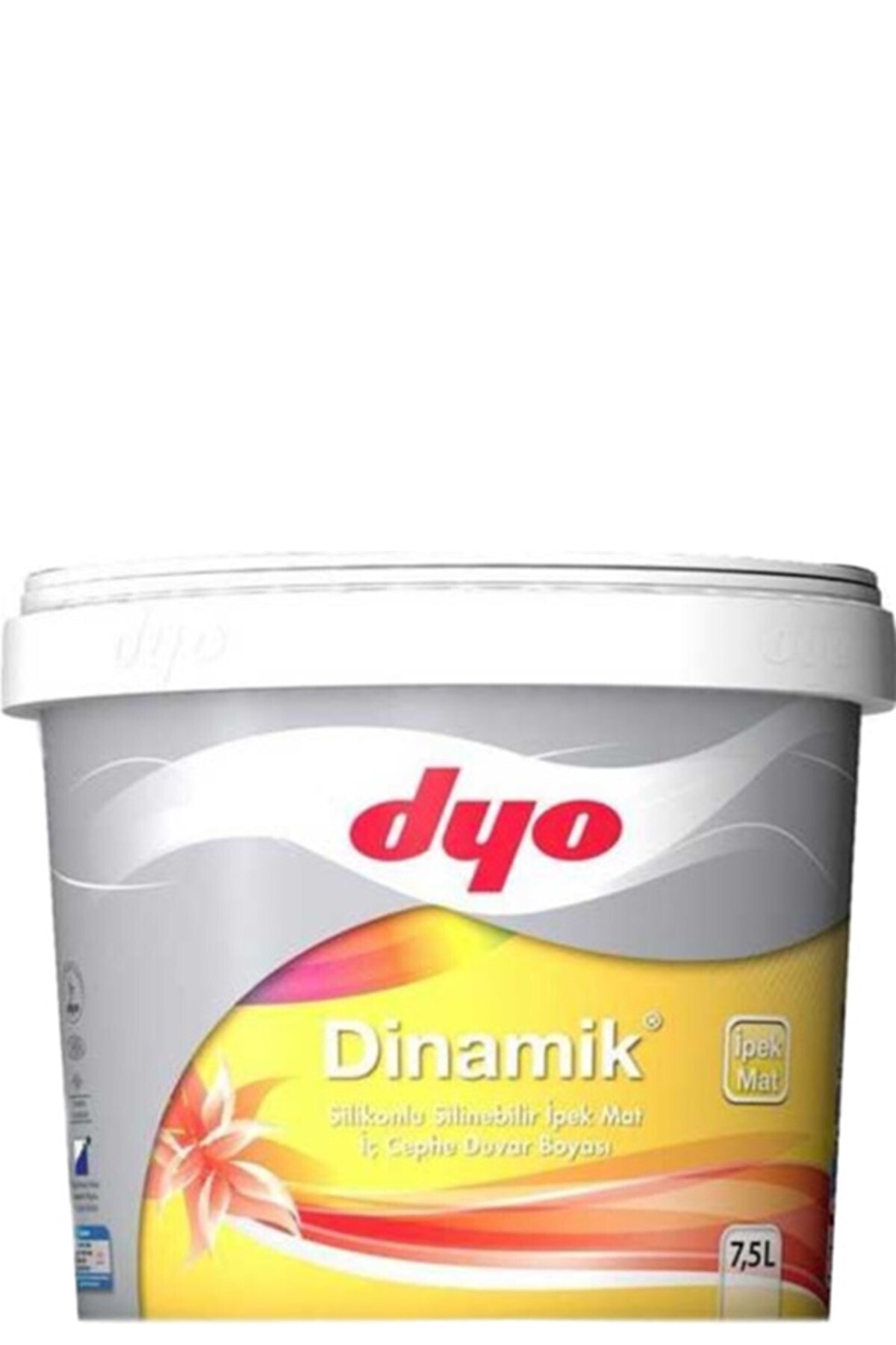 Dinamik Silikonlu Silinebilir Ipek Mat Iç Cephe Duvar Boyası 0001 Beyaz 7,5 Lt