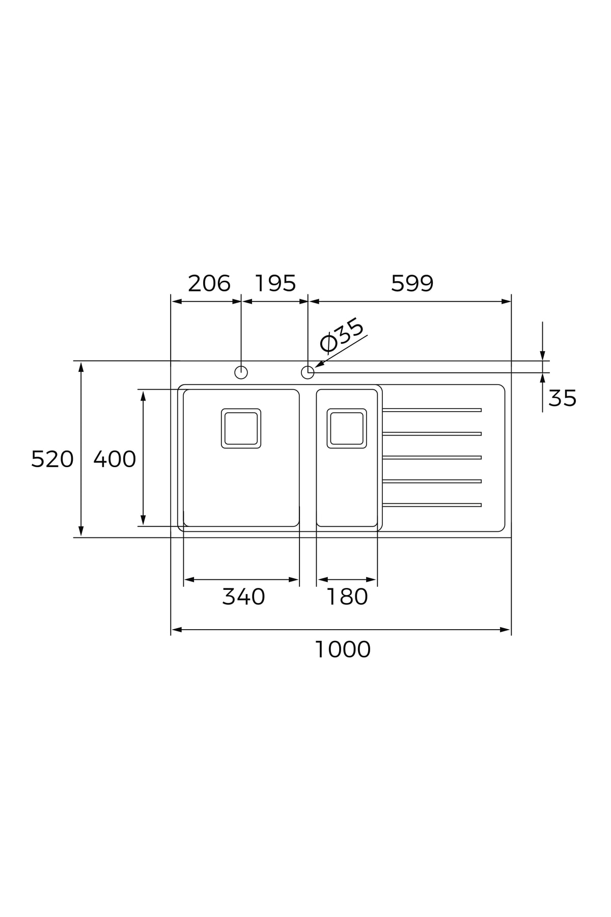 Zenit 1½b 1d 1,5 Gözlü Sol Damlalıklı Paslanmaz Çelik Tezgah Üstü Mutfak Evyesi