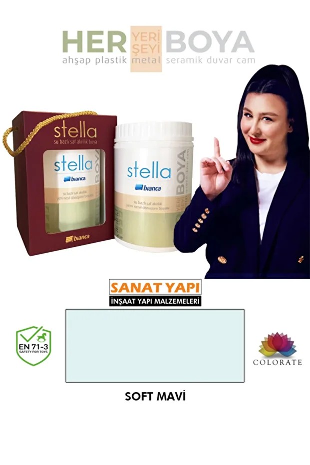 Stella Su Bazlı Akrilik Boya Soft Mavi