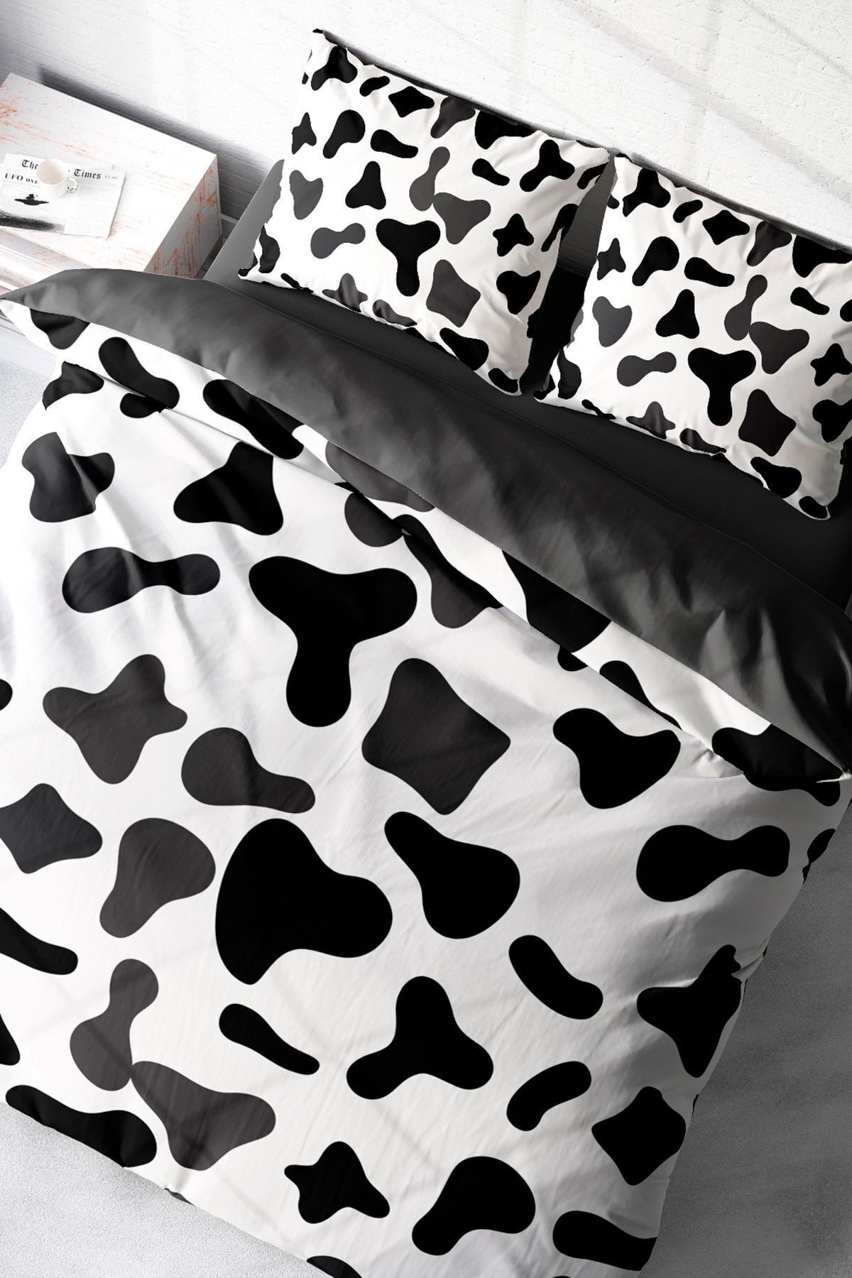 Nevresim Takımı %100 Doğal Pamuk Çift Kişilik 3d Digital Cow