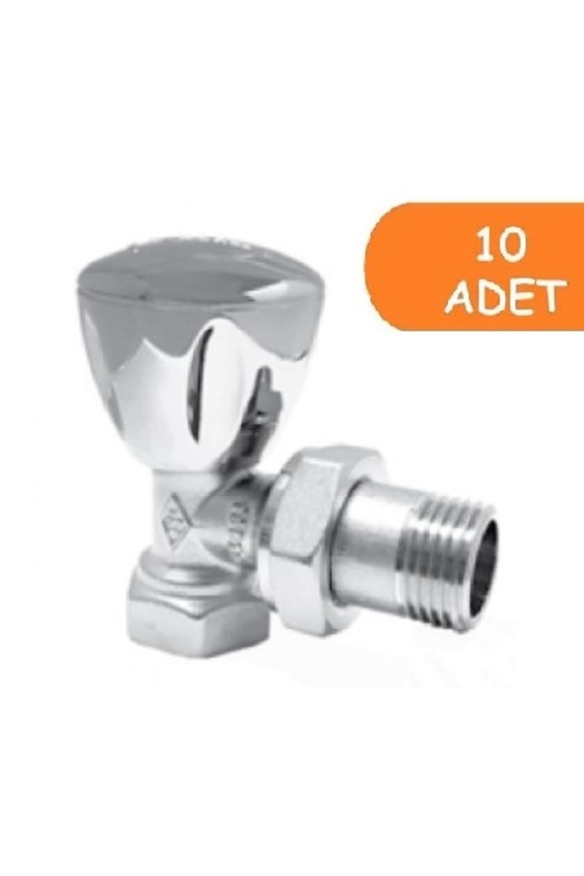 10 Adet ECA RV3 1/2 Köşe Radyatör Valfi Krom Kaplamalı Petek Havlupan Vanası 602120749