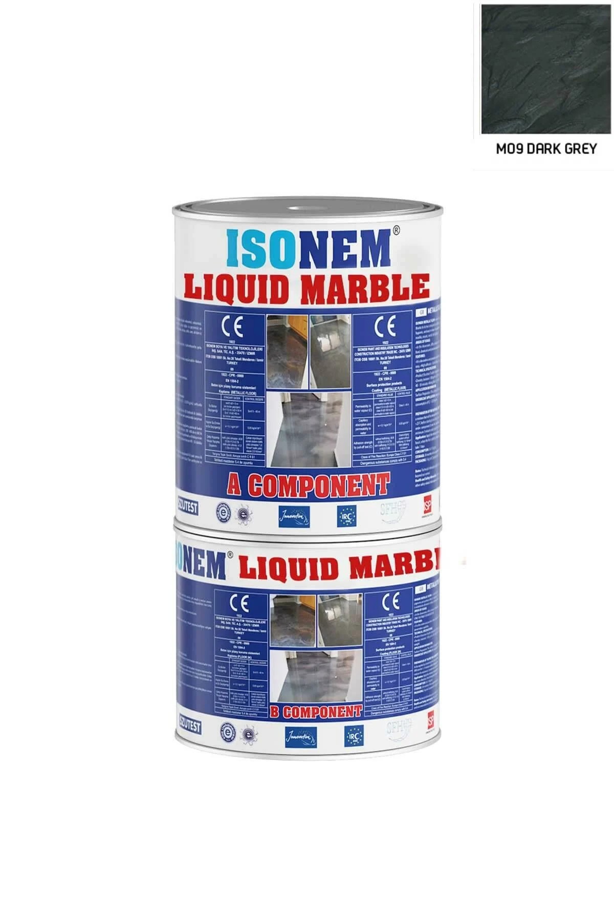 İsonem Liquid Marble Sıvı Mermer 1 kg M09 Dark Grey