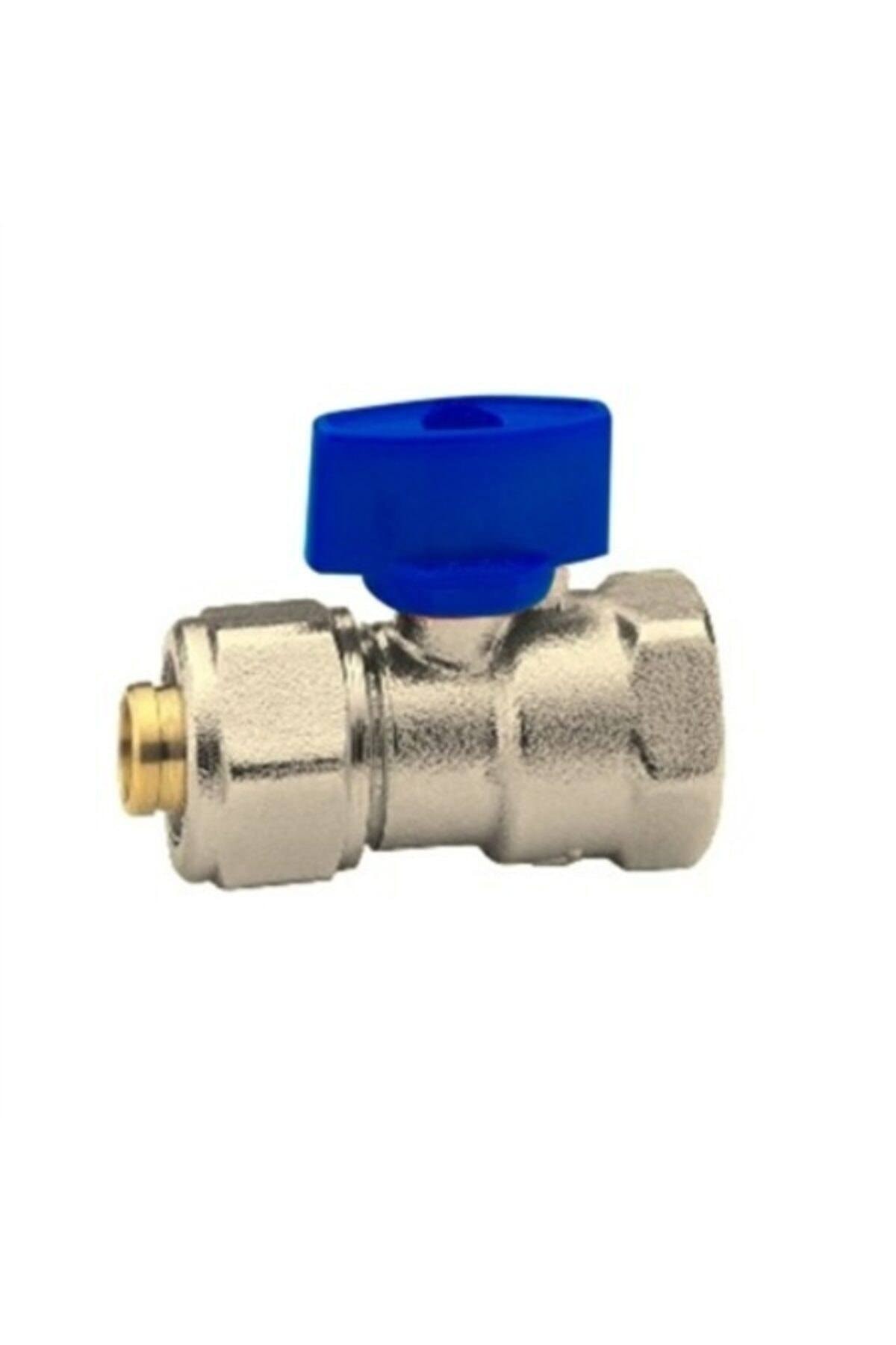 1/2" Mini Küresel Valf 16*2mm Pex Mavi