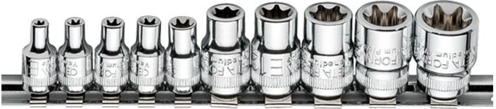 C16-R10 10 Parça 1/4-3/8 Inç Dış Torx Lokma Anahtar Takımı