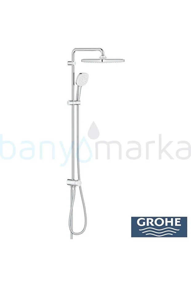 Tempesta System 250 Cube Kare Duş Başlıklı Duvara Monte Duş Sistemi - 26694001
