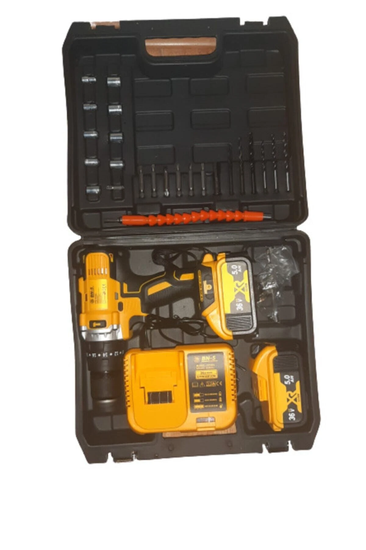 Bn5 Bn-5 Banco 36 Volt 5 Ah Metal Şanzımanlı Darbeli Şarjlı Matkap Vidalama 24 Parça Setli Hediyeli
