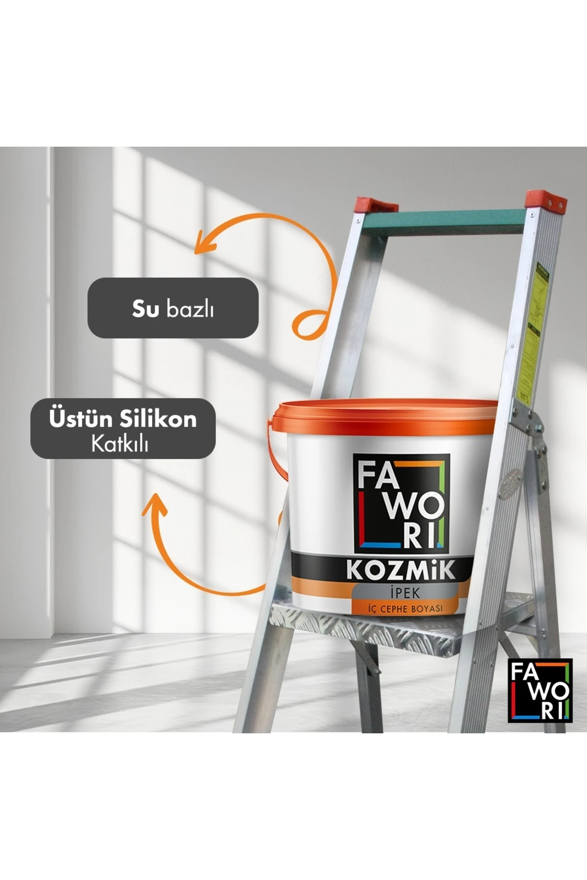 Kozmik İpek Tam Silinebilir-Silikonlu İpeksi Mat İç Cephe Boyası 2.5lt-Sınırsız Renk