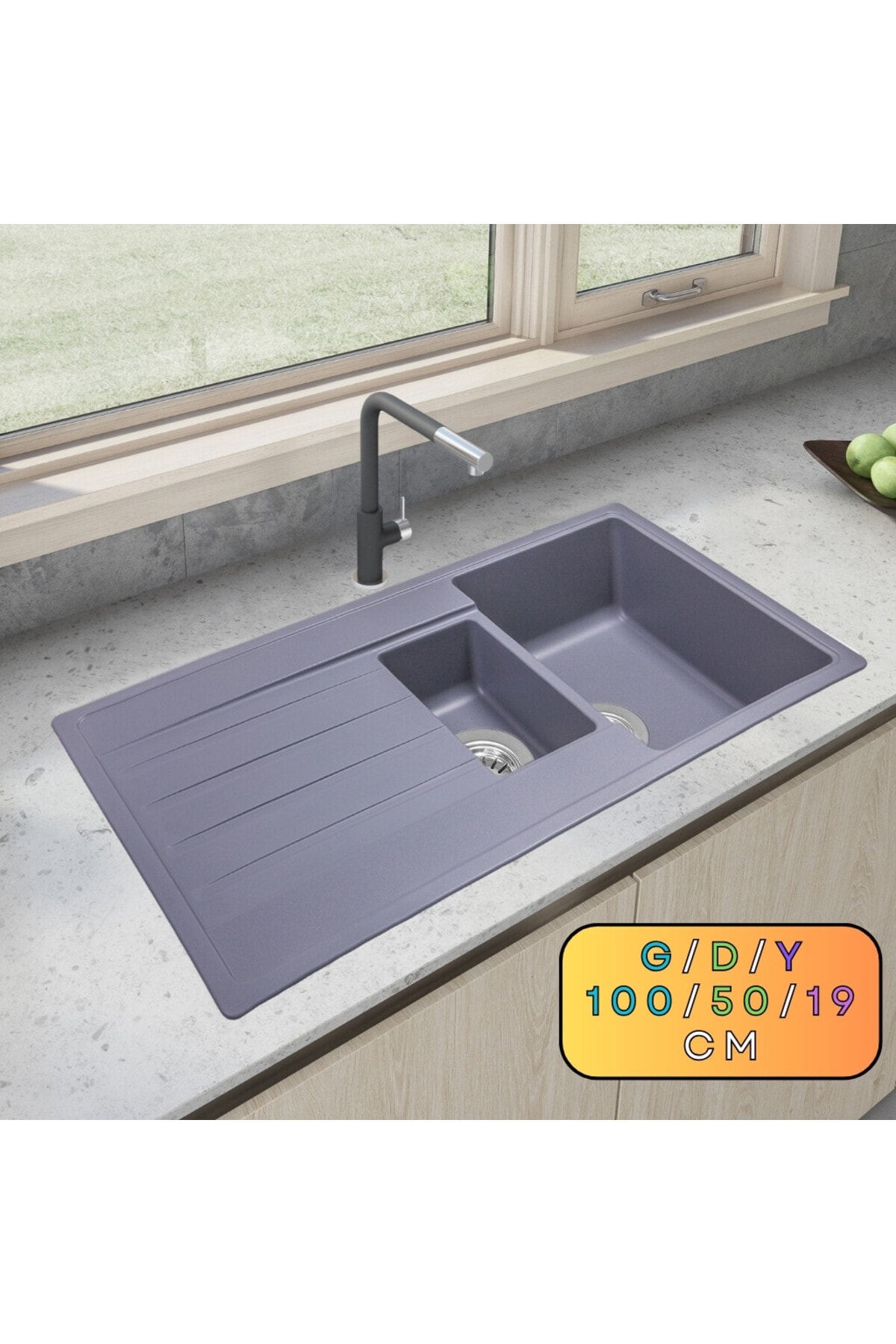 Granit Evye HAKONE Series Anthracite 100x50 (ANTRASİT)