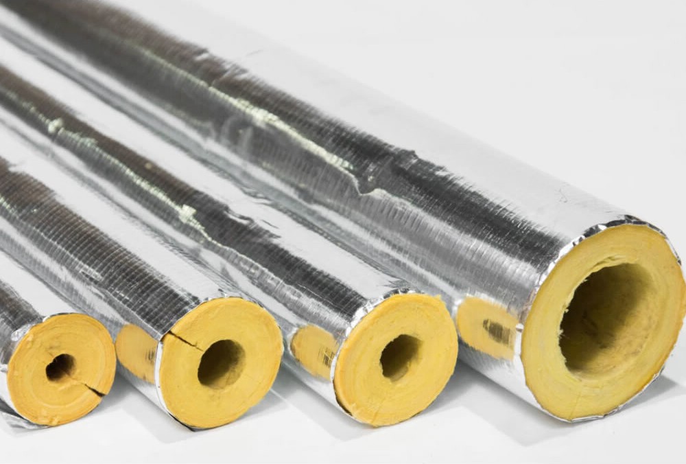 Izocam Prefabrik Boru Izolasyonu Folyo Kaplı Camyünü Boru Izolasyonu 120Cm 21MM / 1/2"