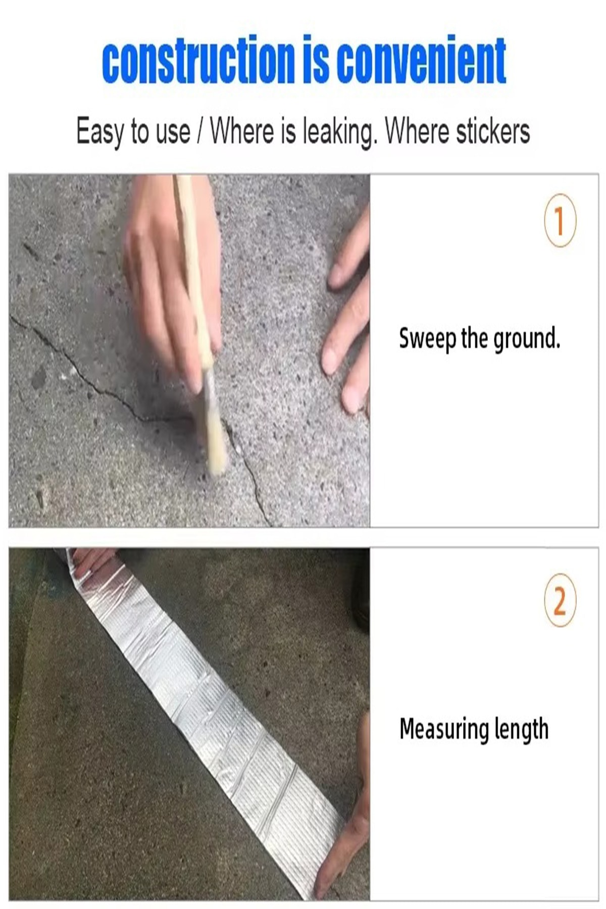 OZKUVVET Isıya Dayanıklı Su Geçirmez Çatı Boru Duvar Çatlak Onarıcı Yapışkan Çamur Bant Folyo (5 Mt x 5 Cm)