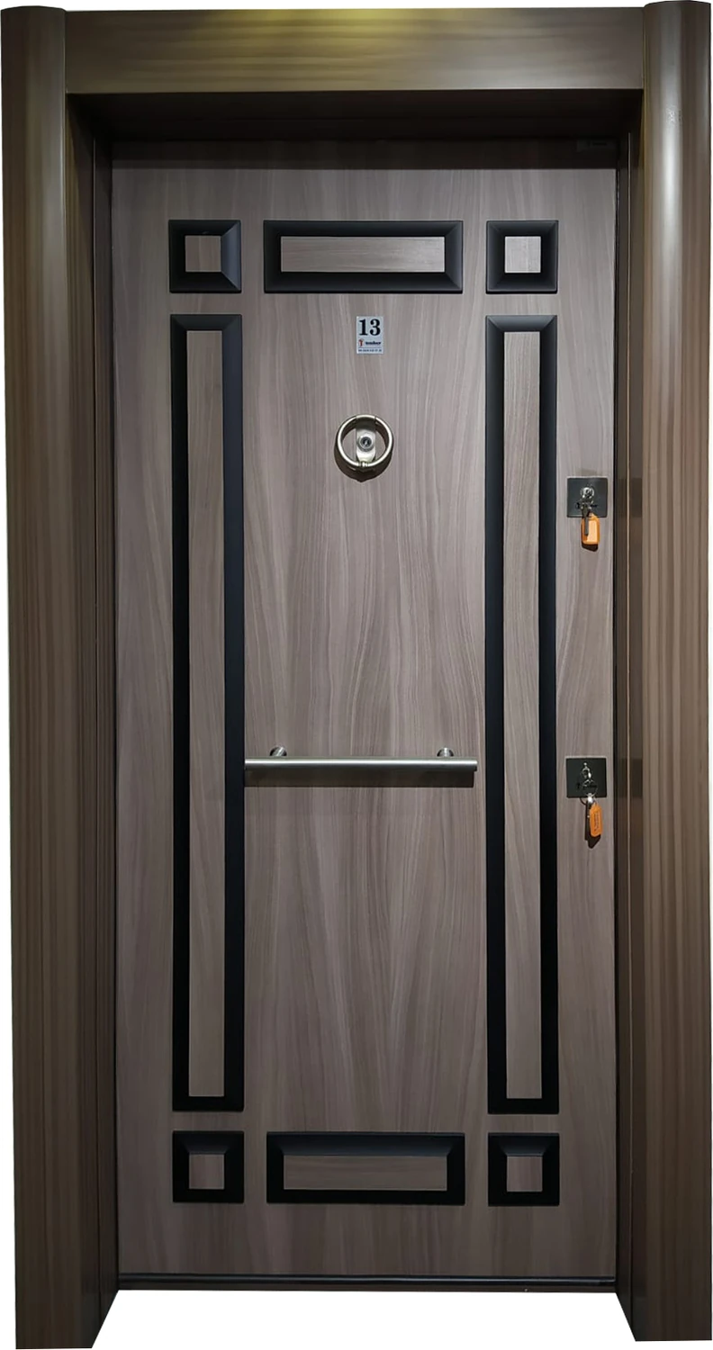 Eskitme ( Tanganika ) Kabartmalı Model Daire Kapısı, Çelik Kapı, Villa Kapısı