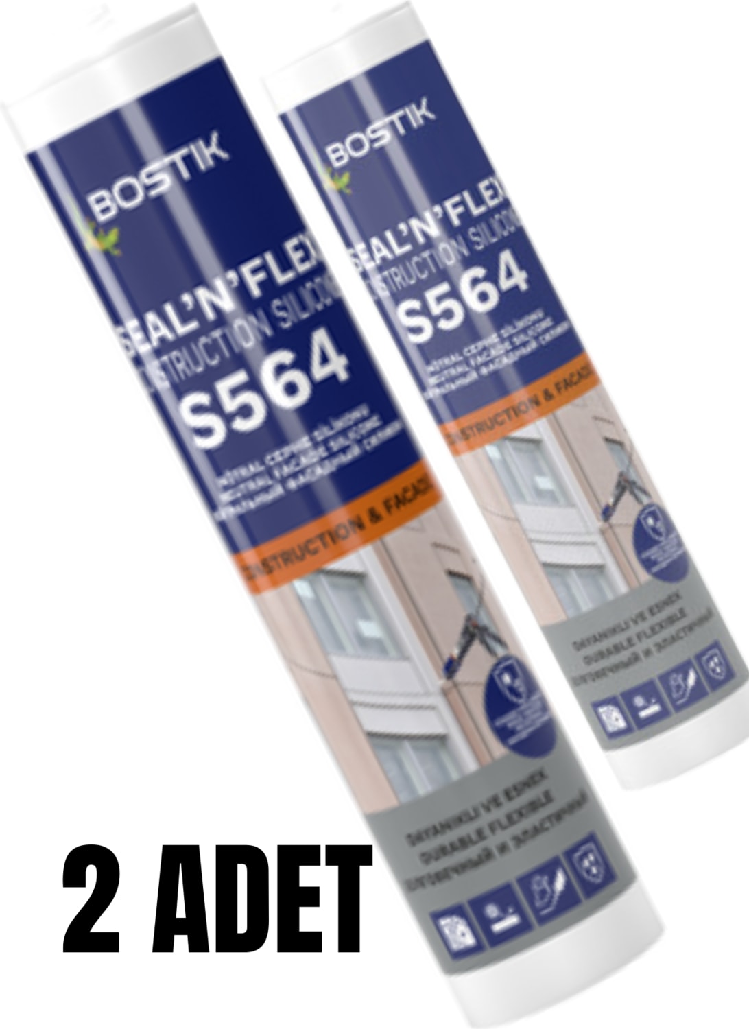 BOSTİK S564 Nötral Cephe Silikonu Beyaz x2 Adet